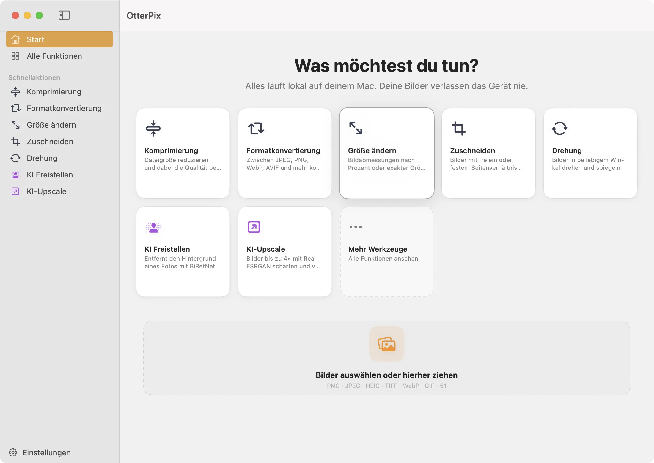 Bildbearbeitung & KI, die deinen Mac nie verlässt